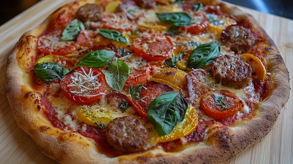 香肠蔬菜奶酪薄饼