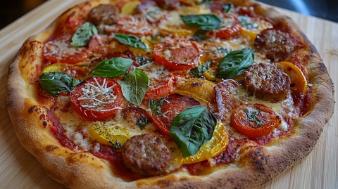 香肠蔬菜奶酪薄饼