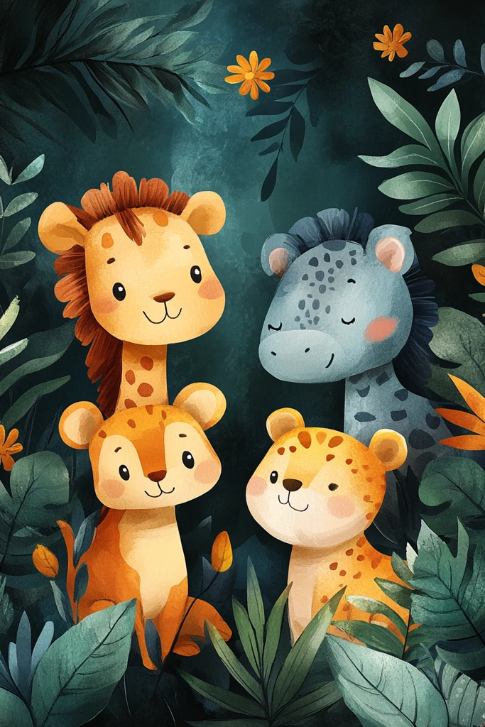 丛林动物生日邀请