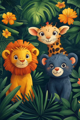 丛林动物生日邀请