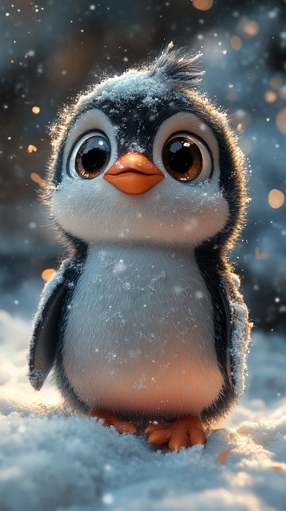 小企鹅玩雪