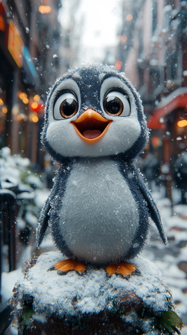 冰块上的小企鹅