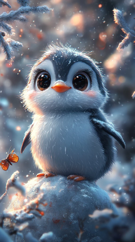 冰块上的小企鹅