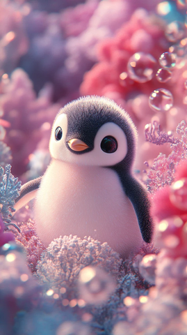 发光小企鹅游水