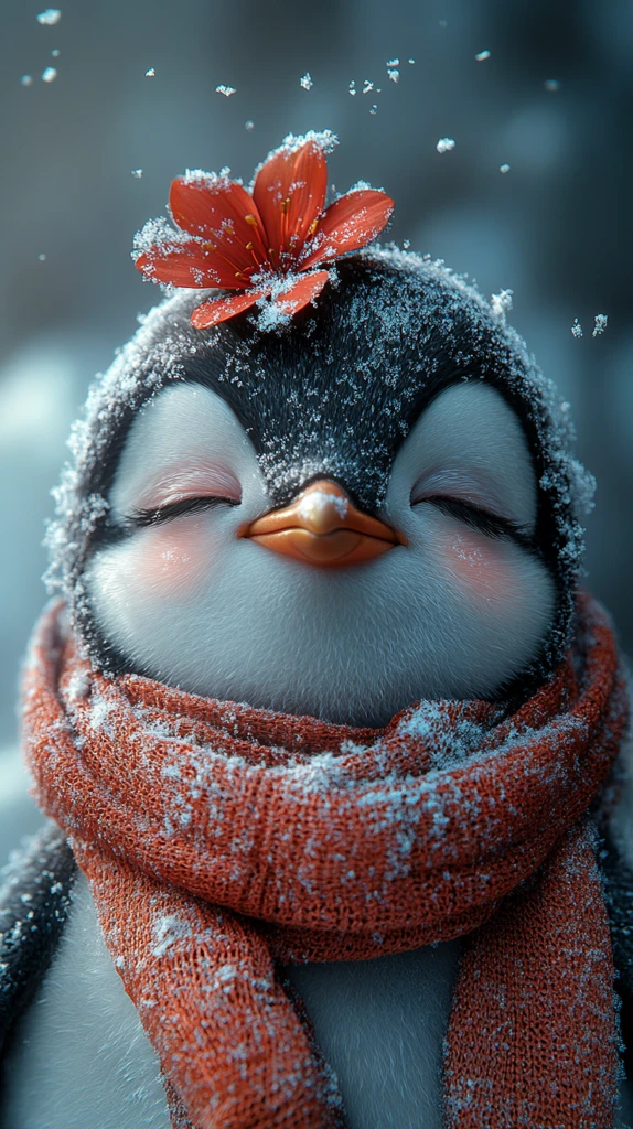 小企鹅雪洞惊醒