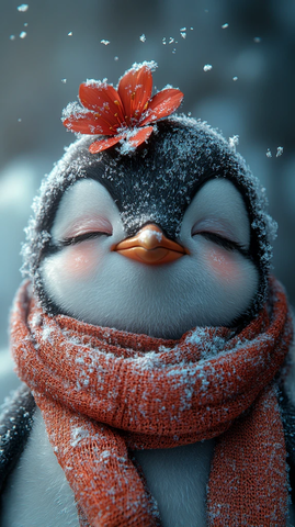 小企鹅雪洞惊醒