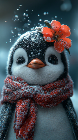 小企鹅雪洞惊醒