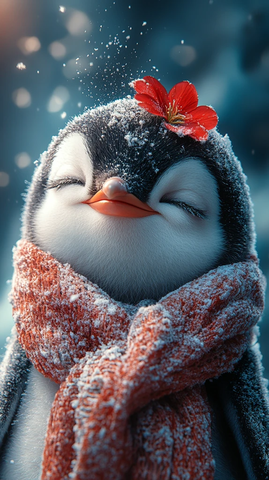 小企鹅雪洞惊醒