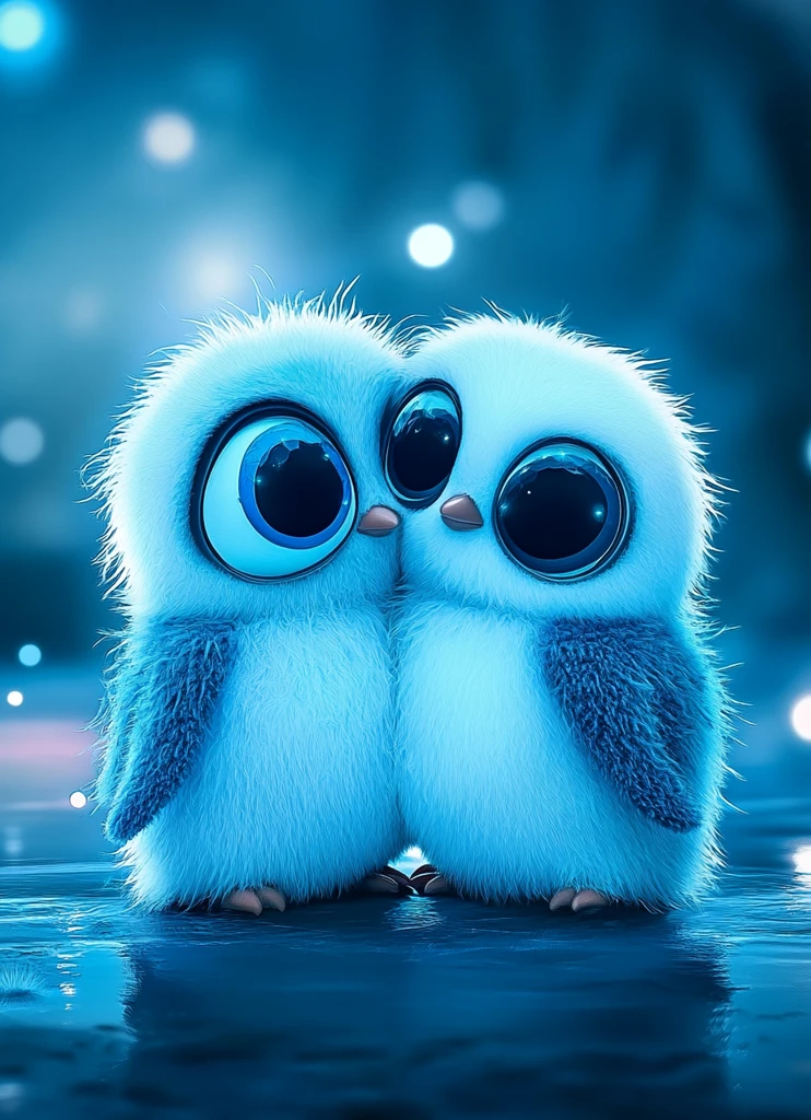 两只企鹅拥抱希望