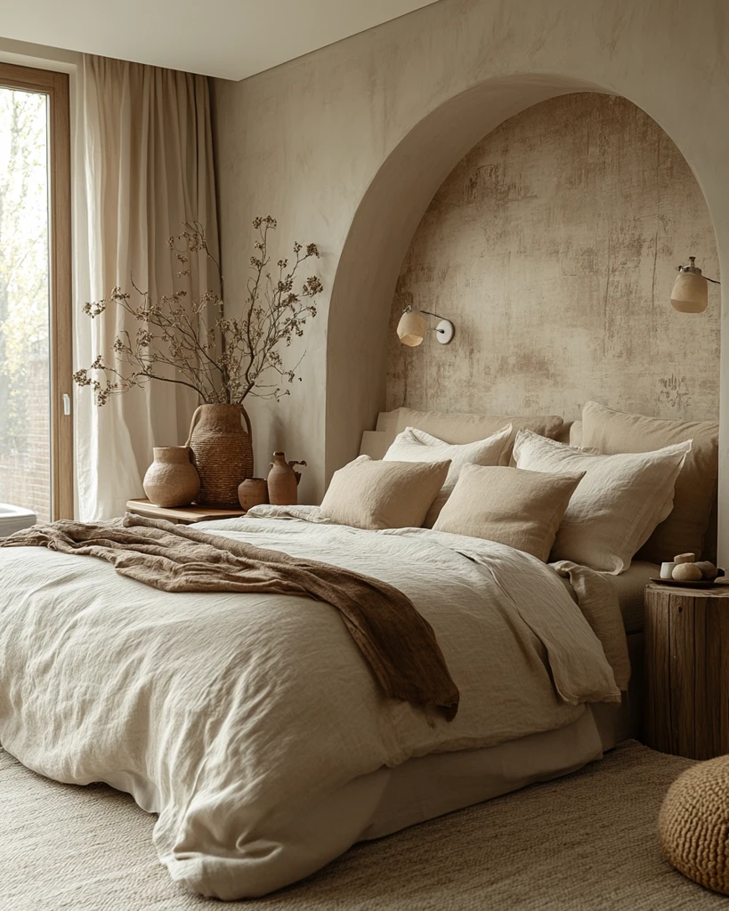 灰墙树影床头灯