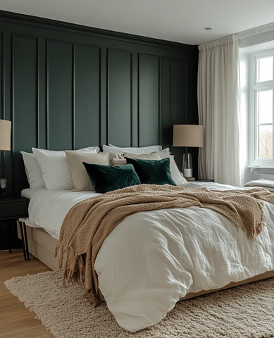 白墙绿绒卧室
