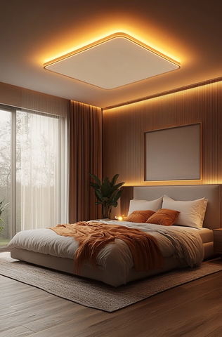 方形平顶卧室灯