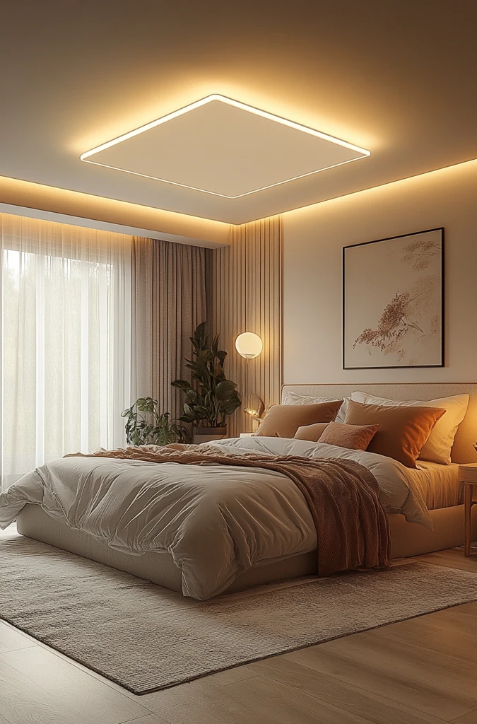 方形平顶卧室灯