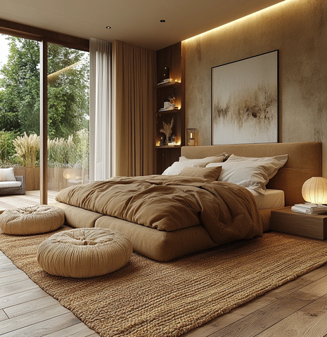 棕色床简约卧室