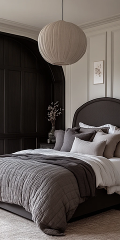 黑白对称卧室设计