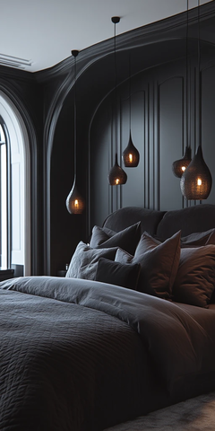 黑白对称卧室设计