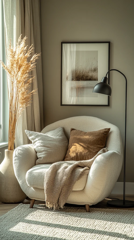 浅灰黑调主卧阅读角