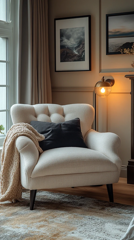 浅灰黑调主卧阅读角