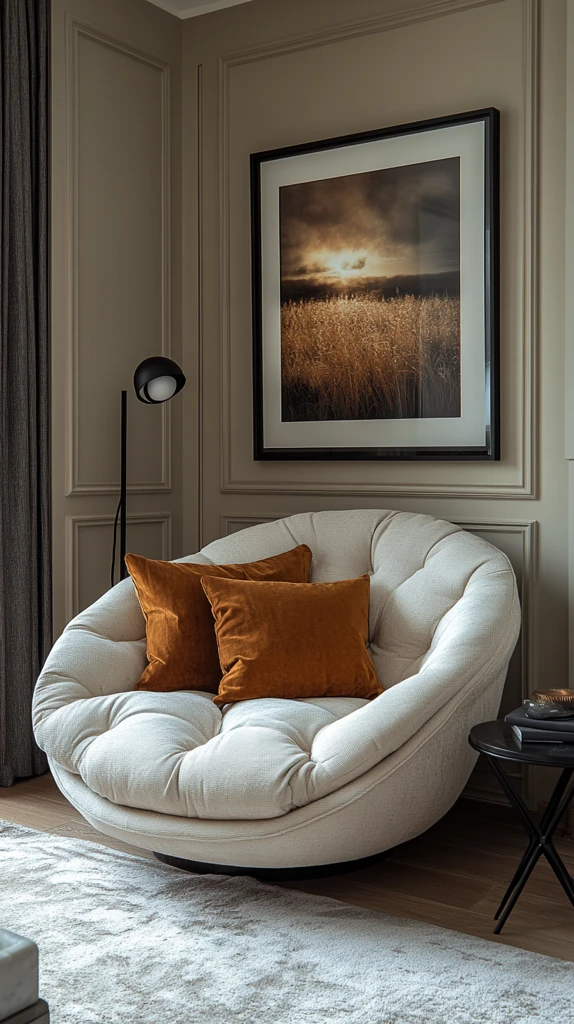 浅灰黑调主卧阅读角