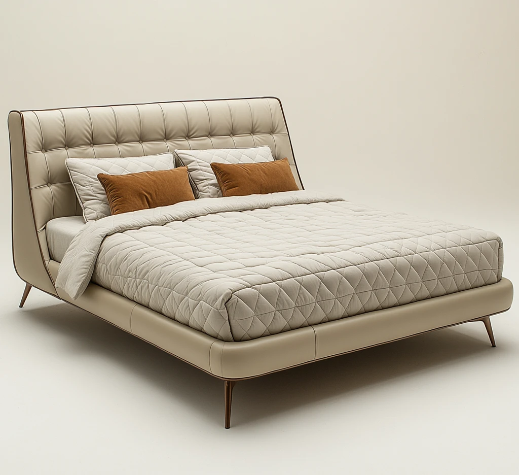 简约灰色皮床设计