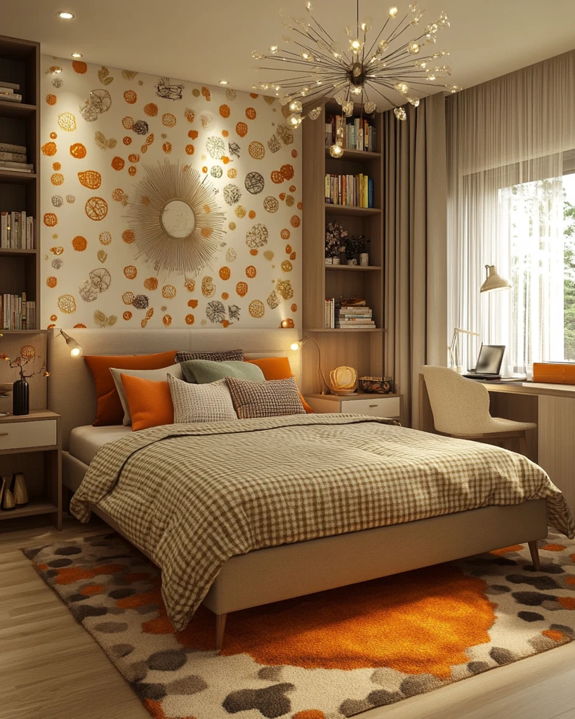 儿童房床桌墙面装饰