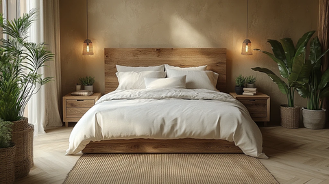 床头壁灯植物装饰