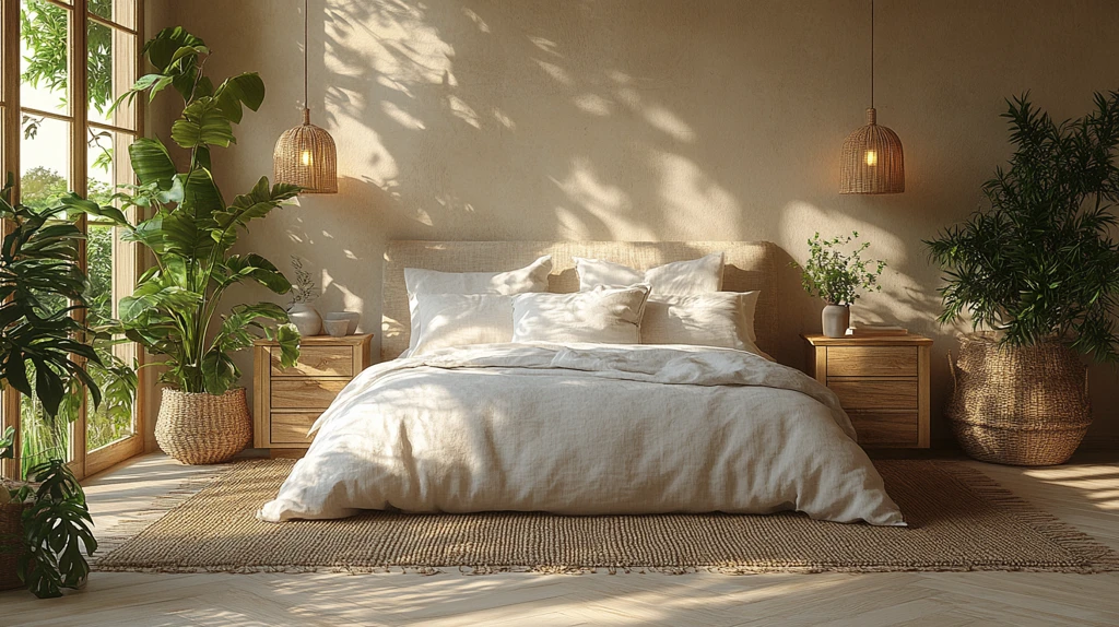 床头壁灯植物装饰