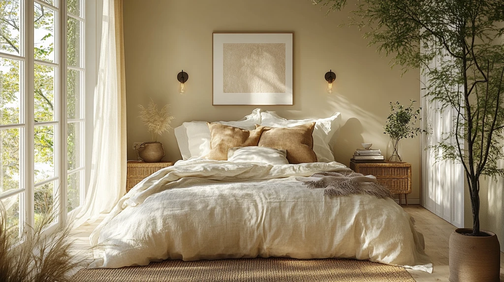 床头壁灯植物装饰