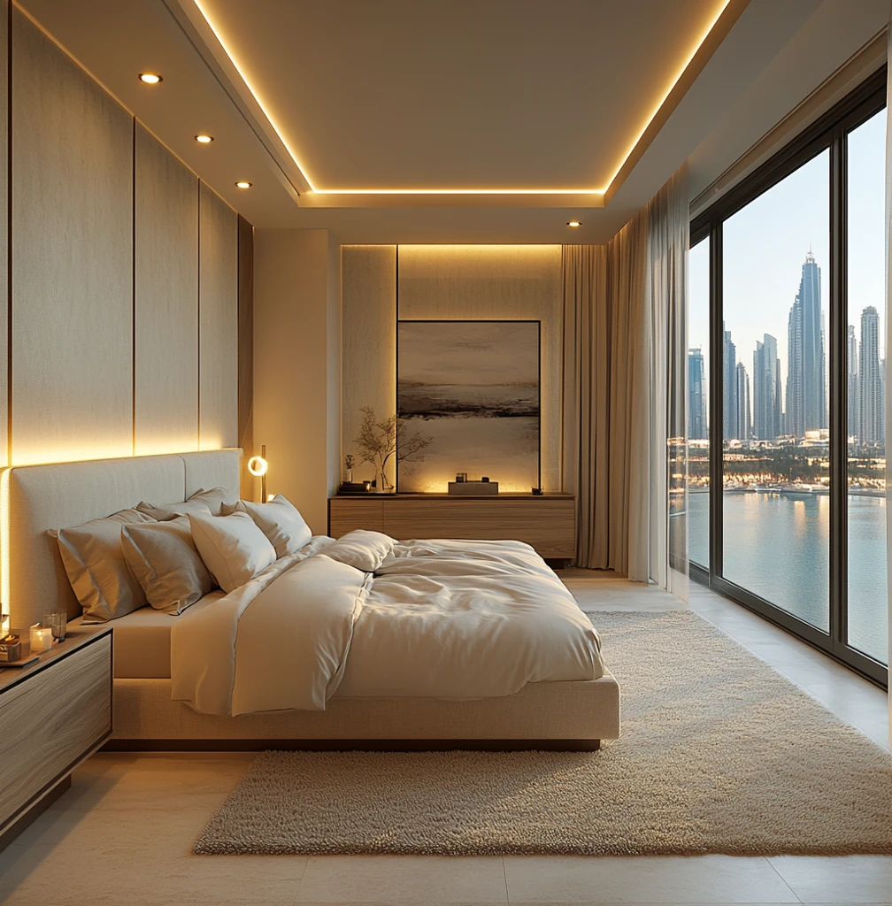 白色墙面简约卧室