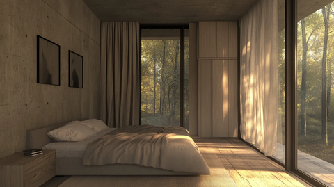 大窗木地板卧室