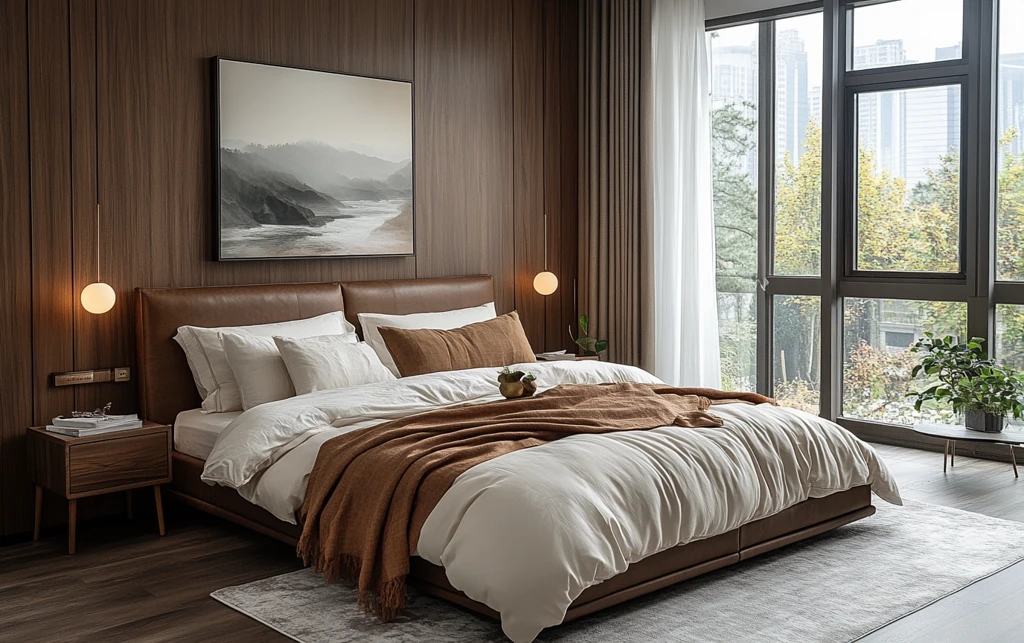 深咖皮床产品摄影