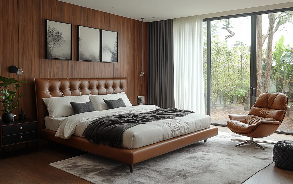 深咖皮床产品摄影