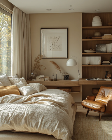 浅色墙面木地板卧室