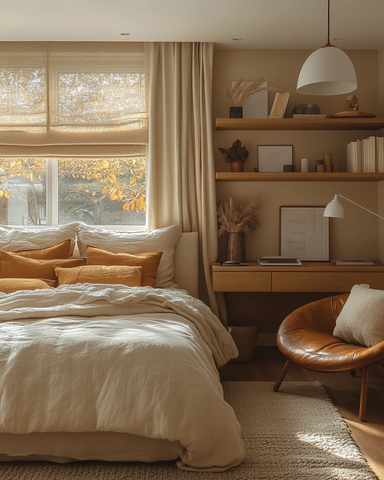 浅色墙面木地板卧室