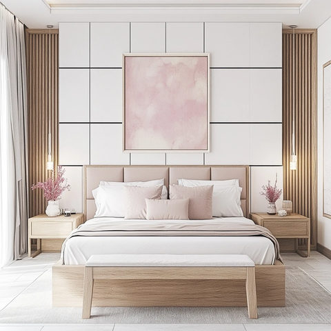 白色墙面木质家具卧室