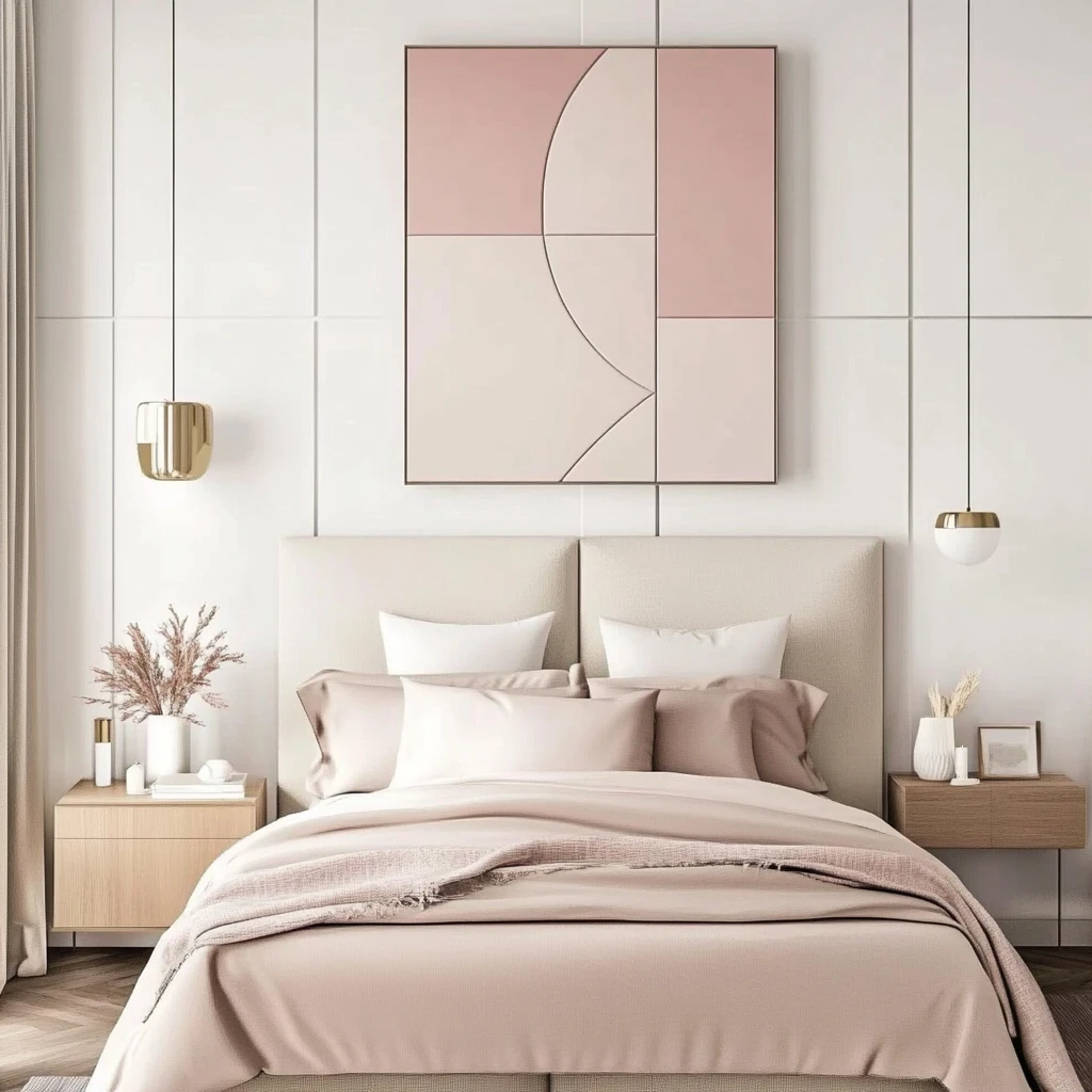 白色墙面木质家具卧室