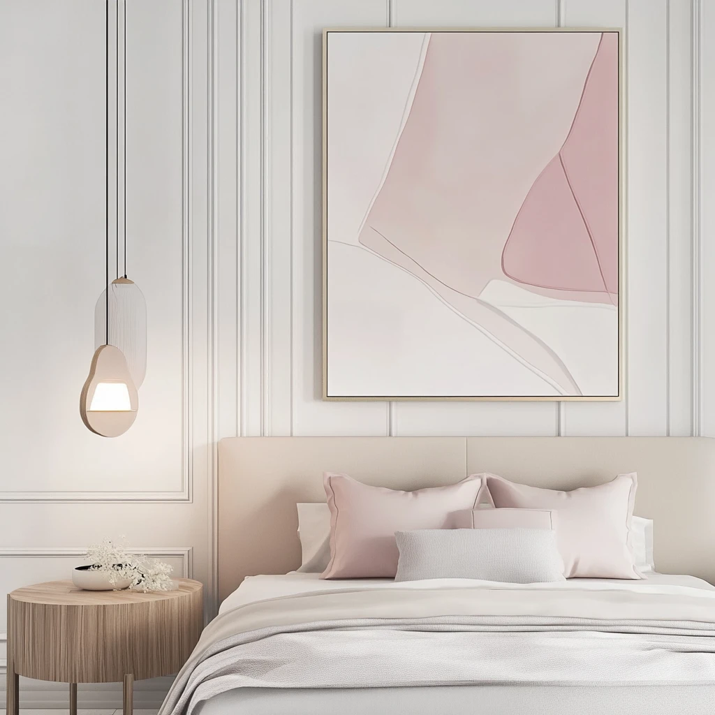 白色墙面木质家具卧室