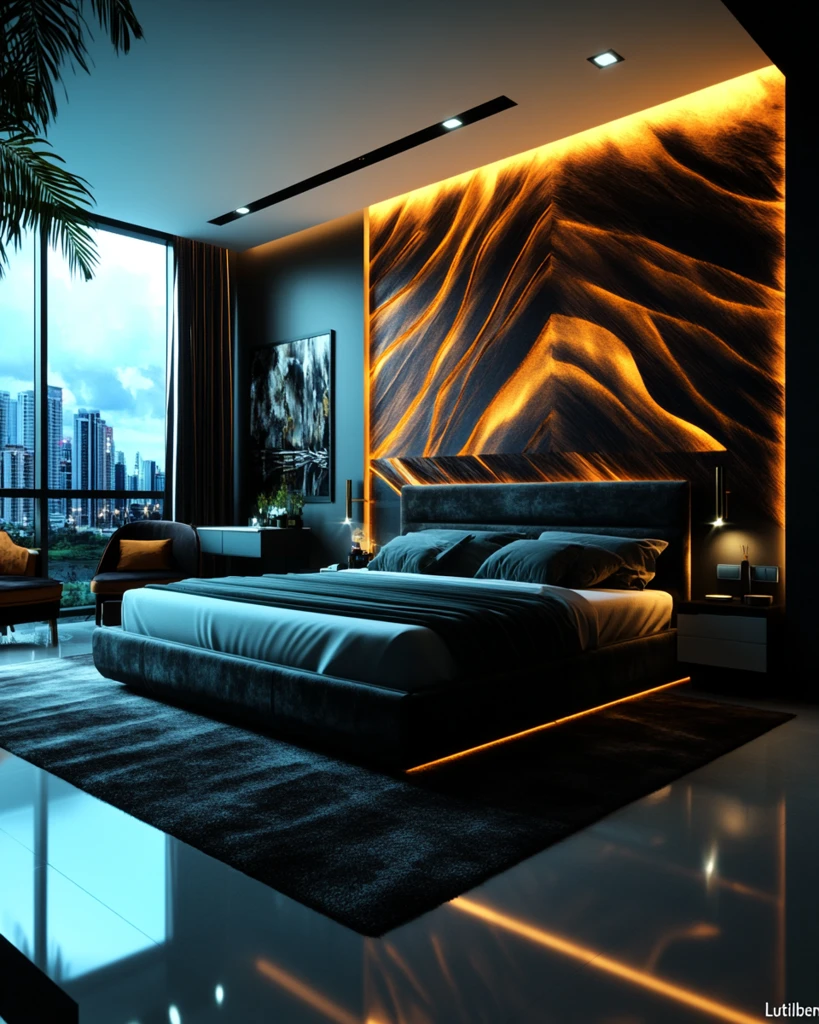 高床头软绒卧室