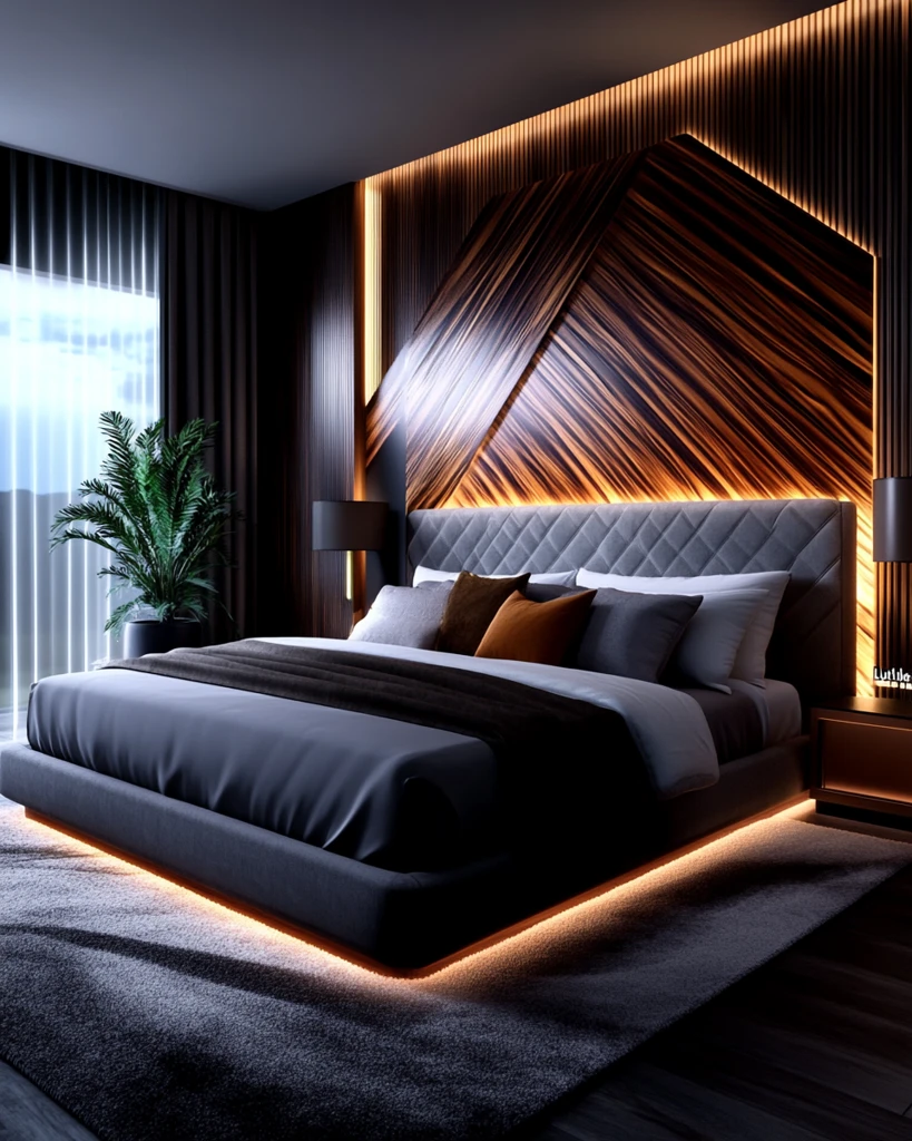 高床头软绒卧室