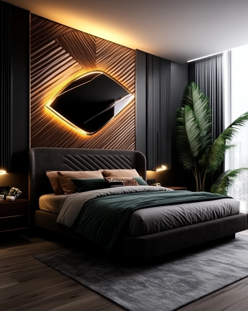 高床头软绒卧室