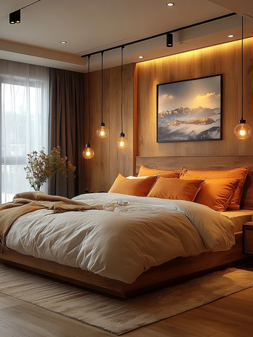 现代简约卧室灯光