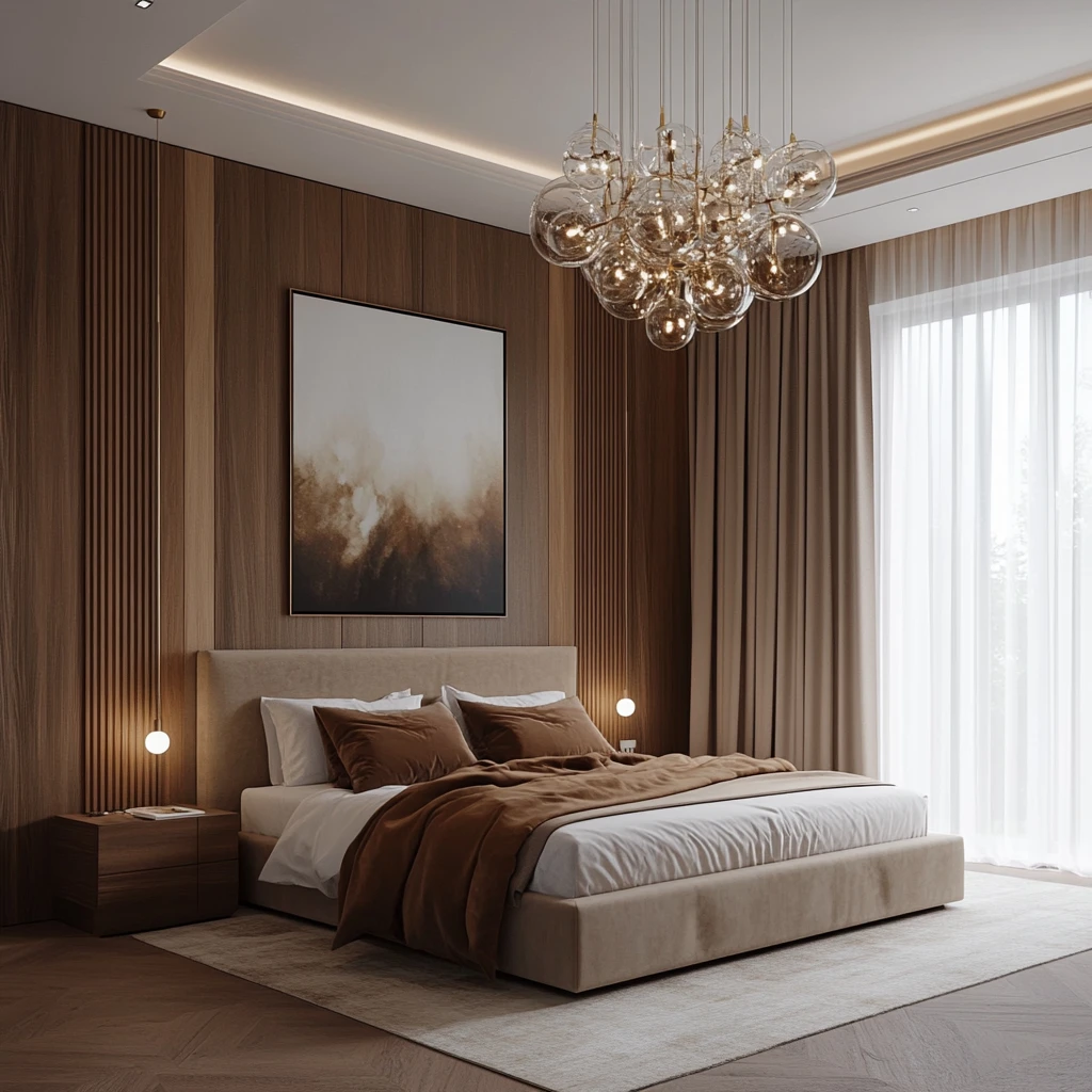 樱桃木墙镜面卧室