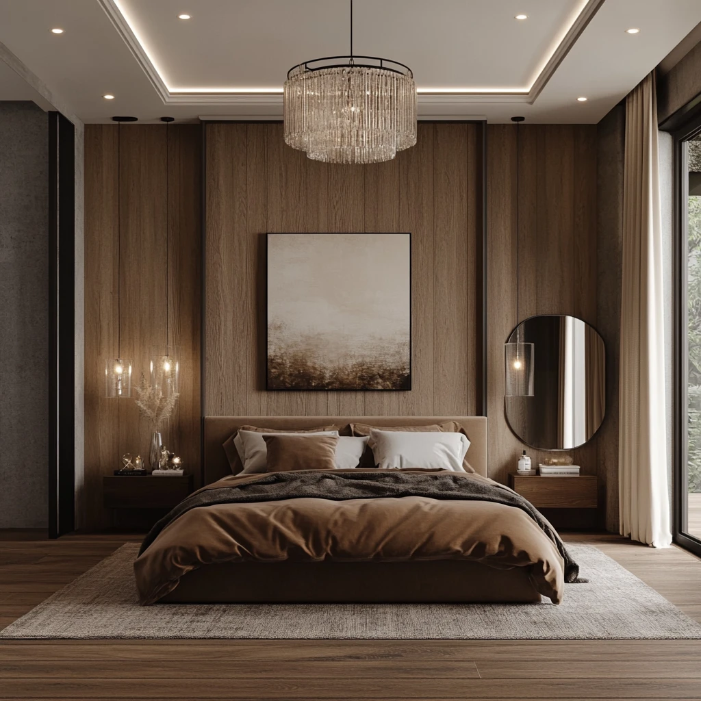 樱桃木墙镜面卧室