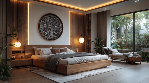 木床白墙装饰面板