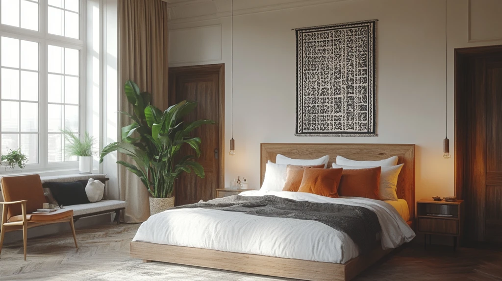 木床白墙装饰面板