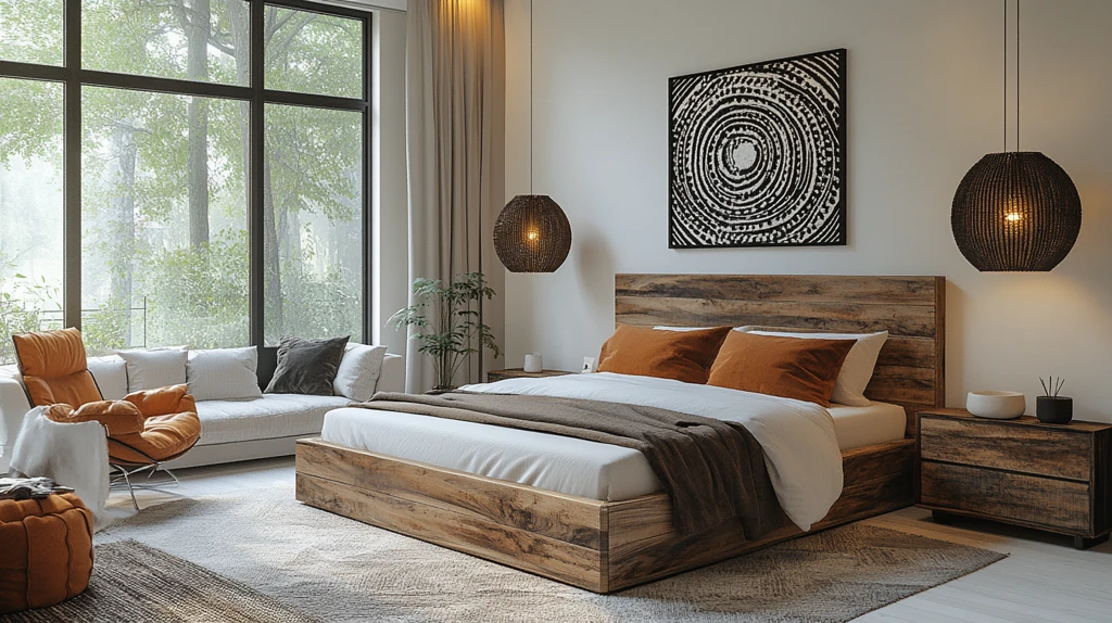 木床白墙装饰面板