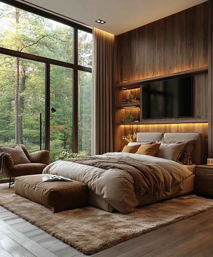 现代卧室大窗设计