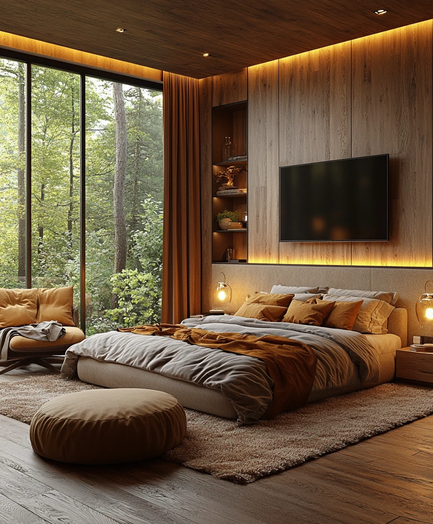 现代卧室大窗设计