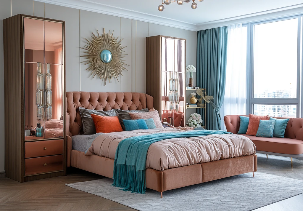 玫瑰金玻璃卧室