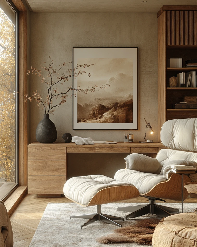 木质桌椅自然光